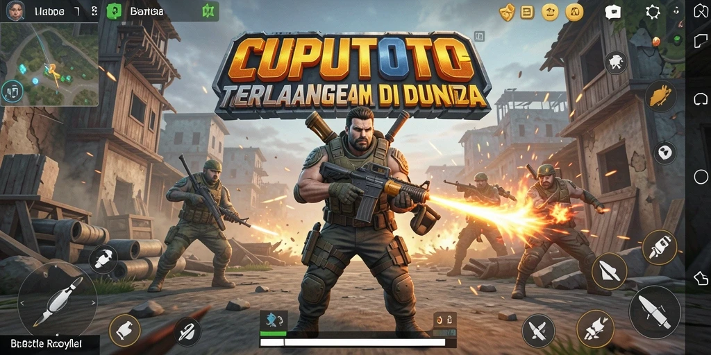 Tampilan gameplay CUPUTOTO yang intens dalam ajang Battle Royale.