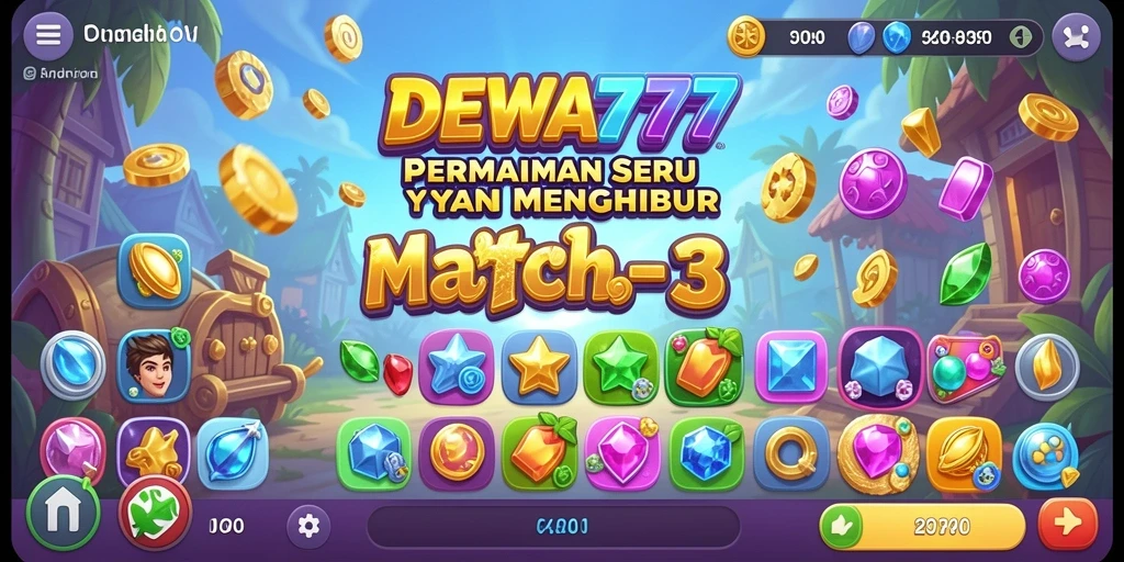 Tampilan gameplay seru DEWA777 dengan kombinasi warna-warni.