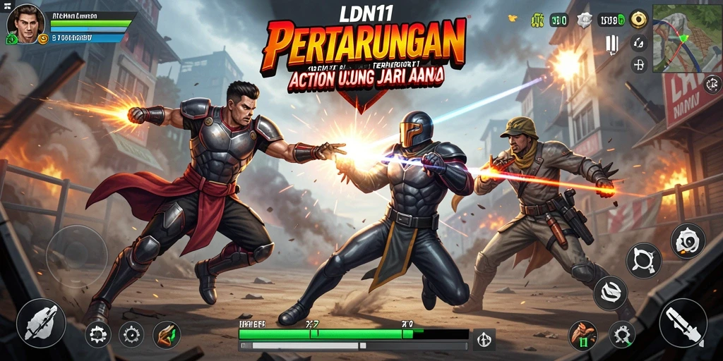 Tangkapan layar LDN11 menampilkan pertarungan seru dan karakter dinamis.